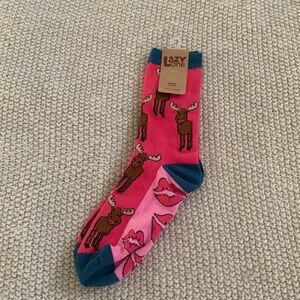 Lazy One Moose and lips women’s socks NWT